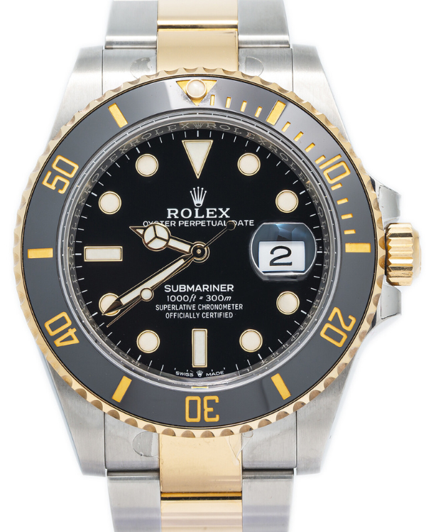 2022 Rolex Submariner Date 41MM Two-Tone Oystersteel and Yellow Gold Black Dial (126613LN)