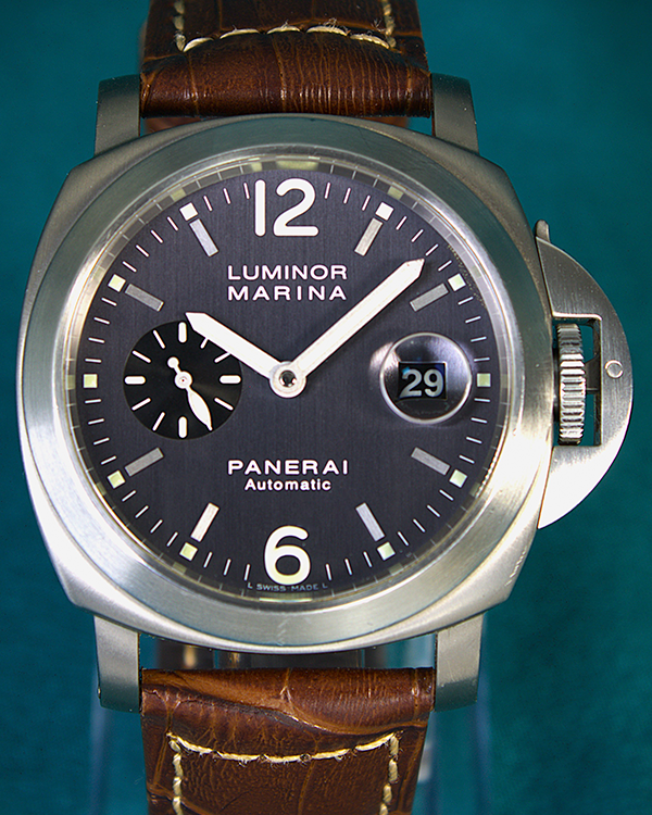 Panerai Luminor Marina 44MM Grey Dial Leather Strap (PAM00091)