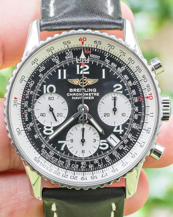 Breitling Navitimer 41MM Black Dial Leather Strap (A23322)