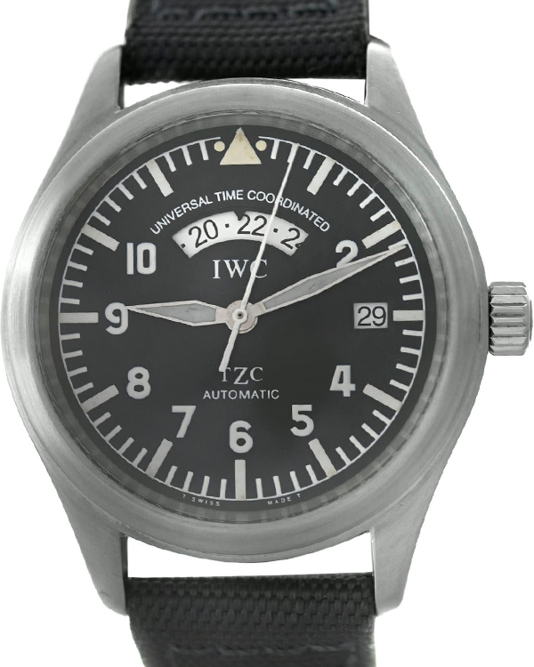 IWC Pilot Spitfire UTC 39MM Black Dial Leather Strap (IW325100)