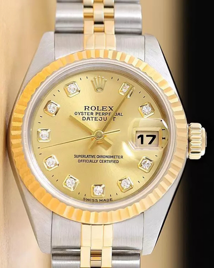 Rolex Lady-Datejust 26MM Champagne Dial Two-Tone Jubilee Bracelet (79173)