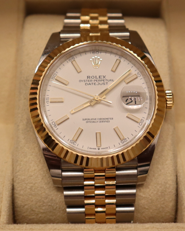 2021 Rolex Datejust 41 Two-Tone Oystersteel/Yellow Gold White Dial (126333)