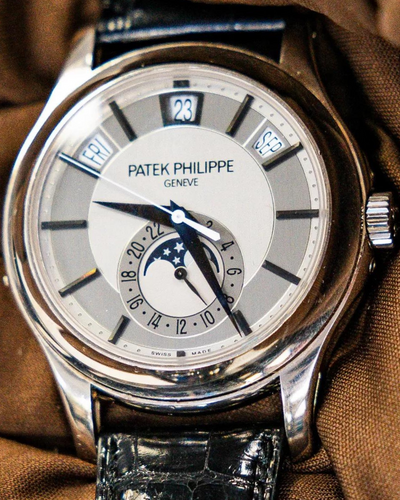 2012 Patek Philippe Complications 40MM Silver/Gray Dial Leather Strap (5205G-001)