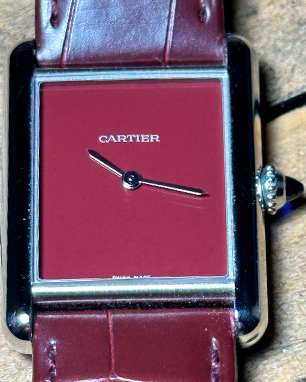 2024 Cartier Tank Must De Cartier 33.7MM Quartz Red Dial Leather Strap (WSTA0054)