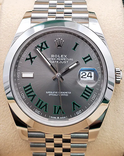 2024 Rolex Datejust "Wimbledon" 41MM Slate Dial Jubilee Bracelet (126300)