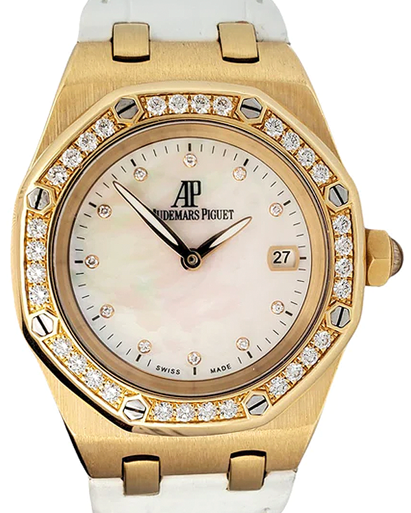 Audemars Piguet Royal Oak Lady 33MM Quartz Mother Of Pearl Dial Leather Strap (67601BA.ZZ.D012CR.03)