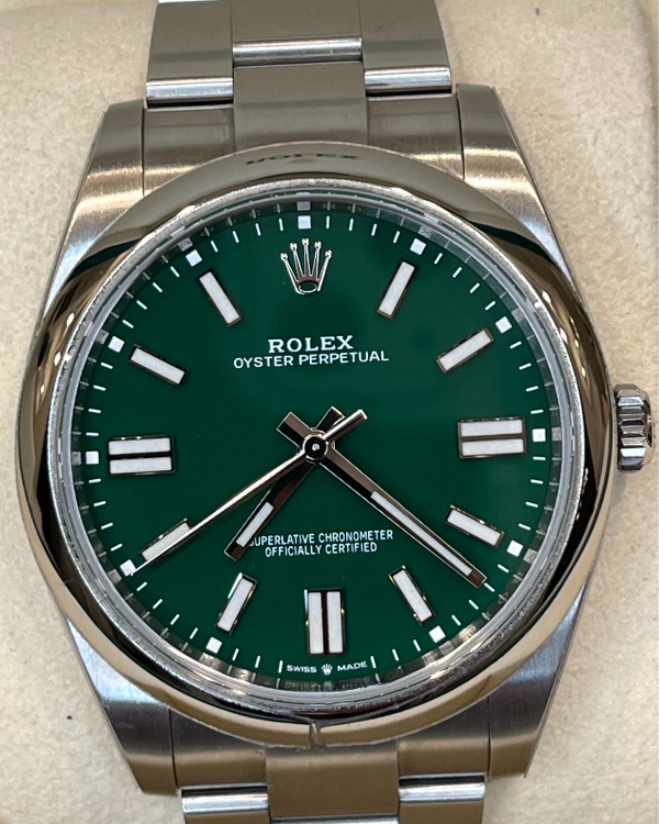 2023 Rolex Oyster Perpetual 41MM Green Dial Oystersteel Bracelet (124300)