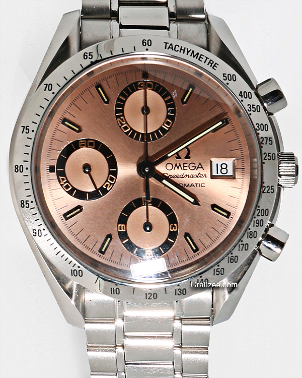 Omega Speedmaster Date "Grand Prix 40th anniversary" L.E. 39MM Pink Dial Steel Bracelet (3511.6)