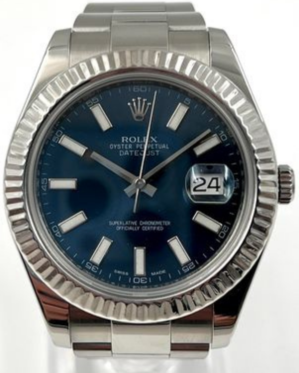 2016 Rolex Datejust II 41MM Blue Dial Oyster Bracelet (116334)