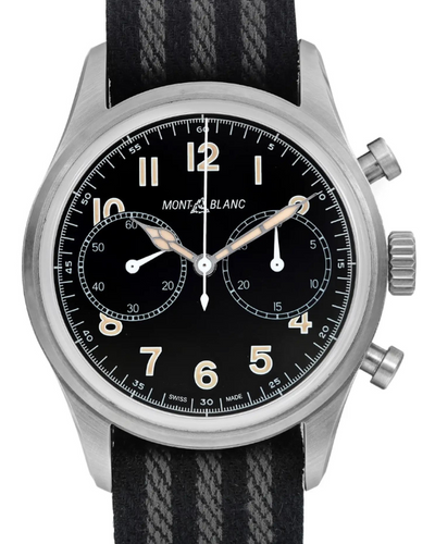 Montblanc 1858 42MM Black Dial Textile Strap (117835)