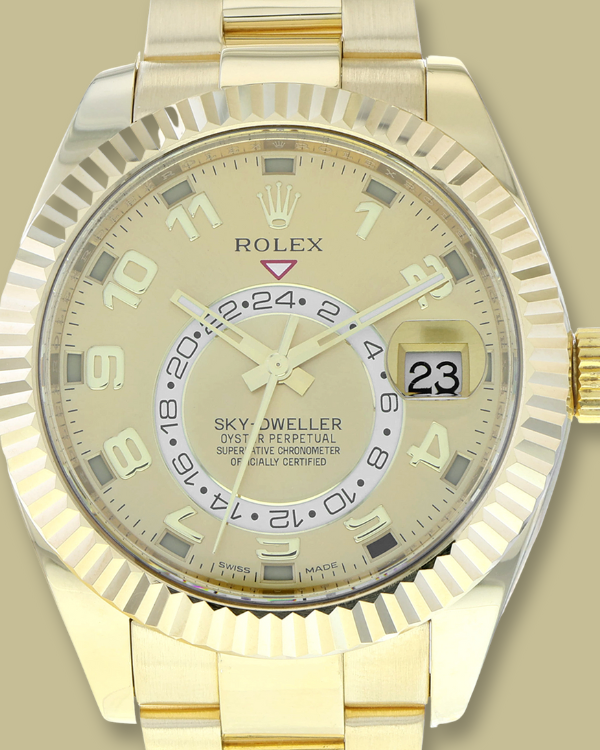 Rolex Sky-Dweller 42MM Gold Dial Yellow Gold Oyster Bracelet (326938)