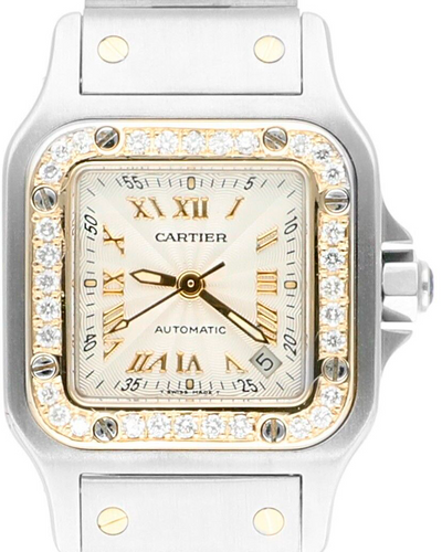 Cartier Santos Galbée de Cartier 24MM Ivory Dial Two-Tone Bracelet (2423)