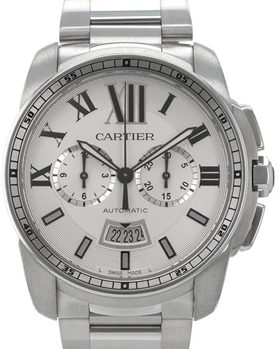 Cartier Calibre de Cartier Chronograph 42MM Silver Dial Steel Bracelet (W7100045 3578)