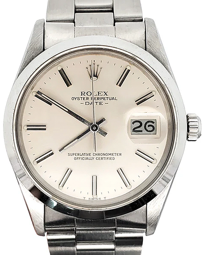 Rolex Oyster Perpetual Date 34MM Silver Dial Oyster Bracelet (15000)