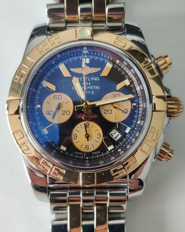 Breitling Chronomat 44MM Chocolate Dial Two-Tone Bracelet (CB0110)