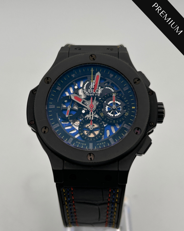 Hublot Big Bang Aero Bang Bogota Be Live Foundation Limited Edition 44MM Black Dial Leather Strap (310.CI.1190)