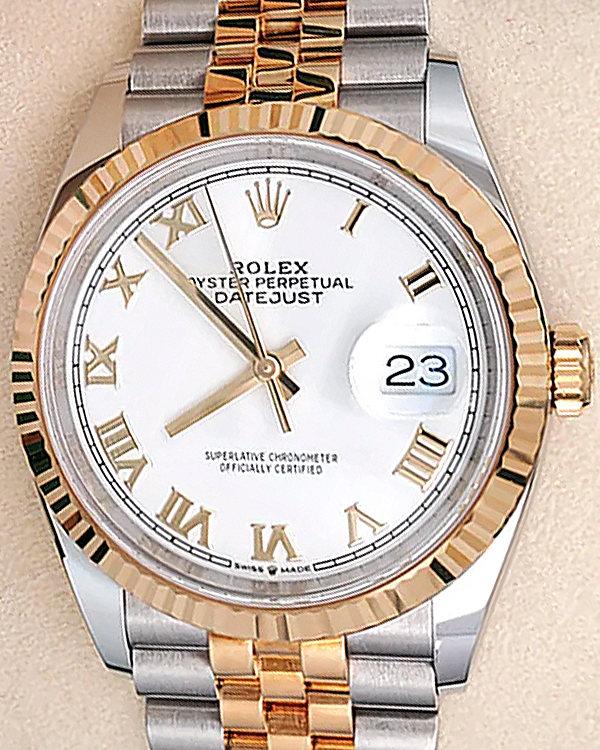 Rolex Datejust 36MM White Dial Two-Tone Jubilee Bracelet (126233)