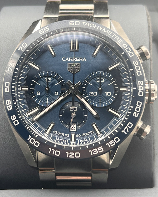 2020 TAG Heuer Carrera Chronograph 44MM Blue Dial Steel Bracelet (CBN2A1A.BA0643)