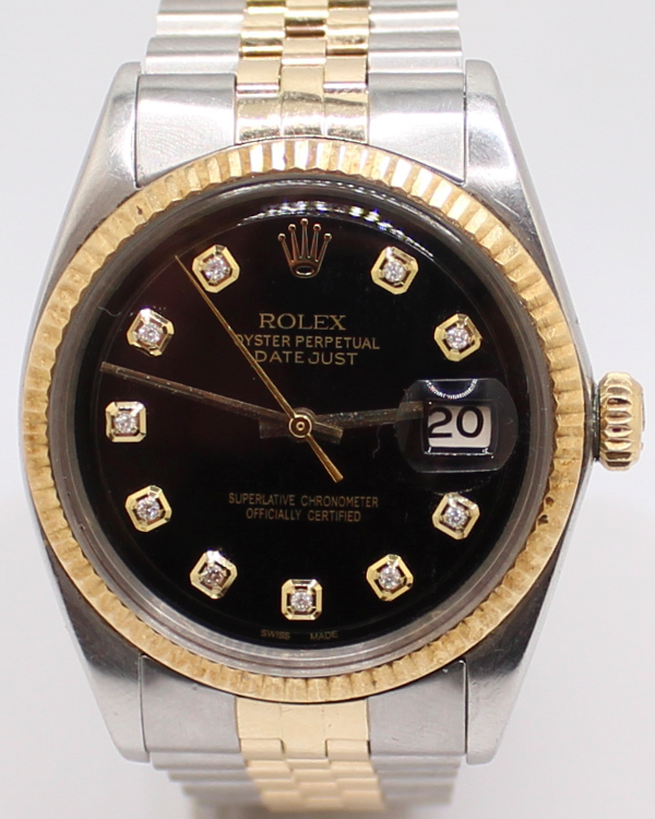 Rolex Datejust 36MM Black Dial Two-Tone Jubilee Bracelet (1601)