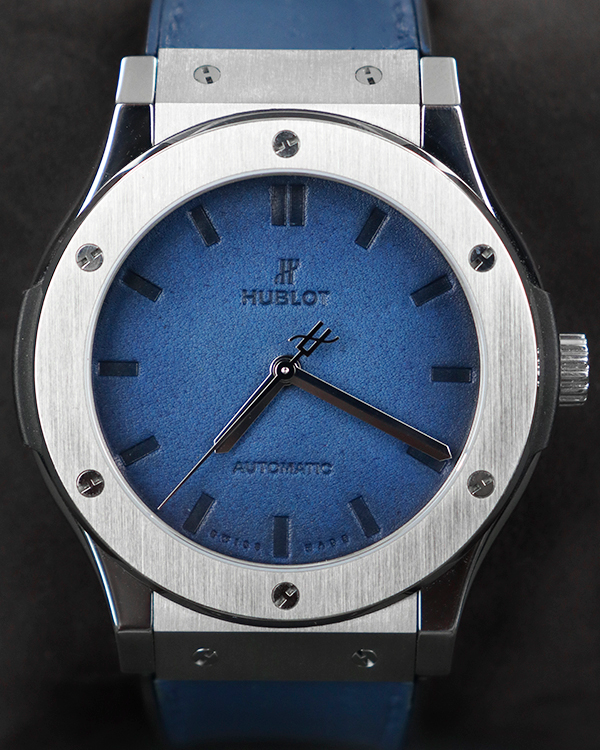 2017 Hublot Classic Fusion Berluti Blue Scritto Limited Edition 45MM Blue Dial Leather Strap (511.NX.050B.VR.BER16)