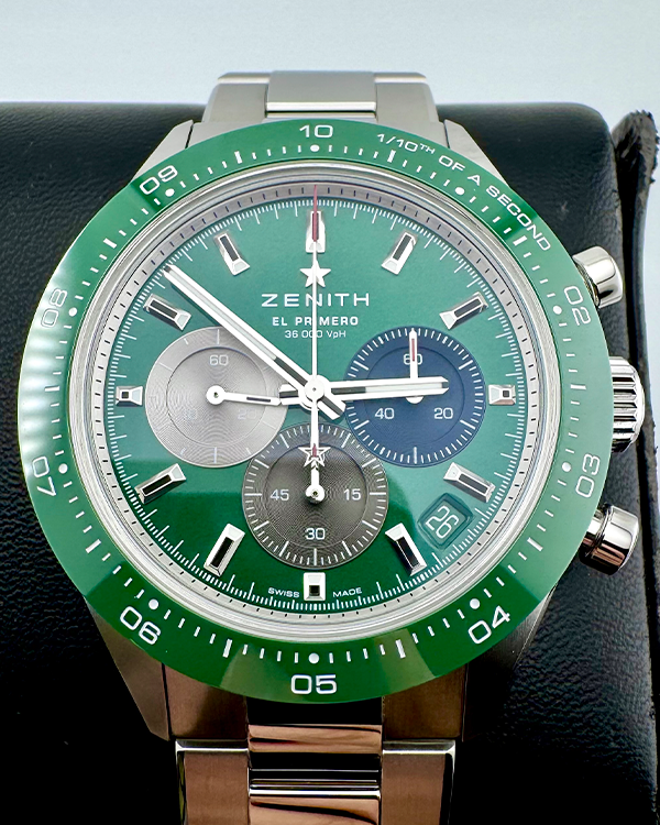 No Reserve - 2024 Zenith Chronomaster Sport 41MM Green Dial Steel Bracelet (03.3119.3600/56.M3100)