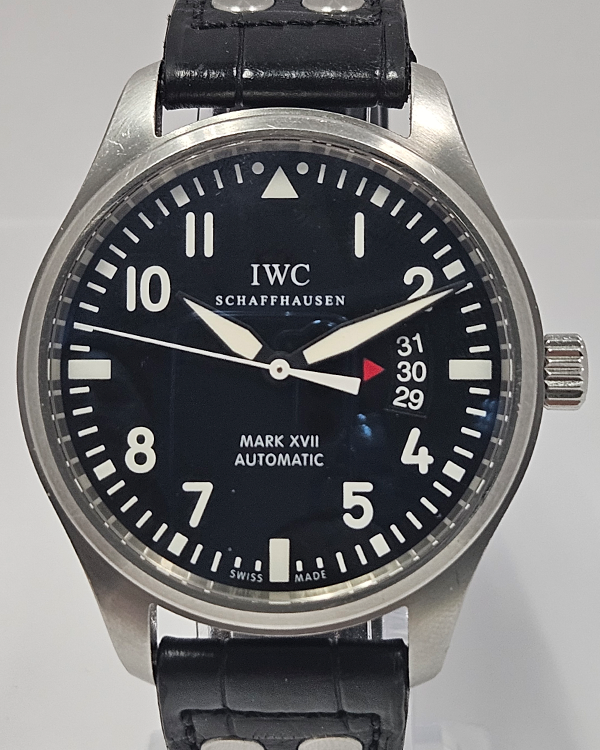 IWC Schaffhausen Pilot Mark XVII 41MM Black Dial Leather Strap (IW326501)