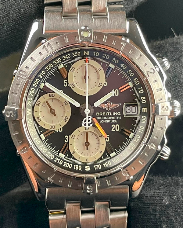 2002 Breitling Chronomat Longitude GMT 40.5MM Steel Grey Dial (A20348)