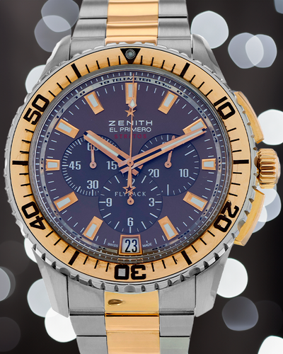 Zenith El Primero Stratos Flyback 45.5MM Brown Dial Two-Tone Bracelet (51.2061.405)