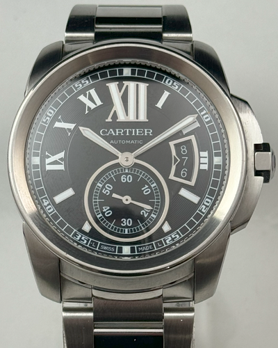 Cartier Calibre de Cartier 42MM Black Dial Steel Bracelet (W7100016)