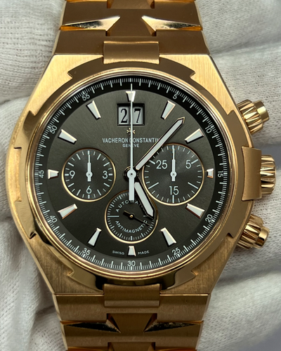 Vacheron Constantin Overseas Chronograph 42MM Black Dial Rose Gold Bracelet (49150/B01R-9338)