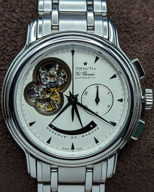 2006 Zenith El Primero Chronomaster Open Reserve de Marche 40MM White Dial Steel Bracelet (03.0240.4021)