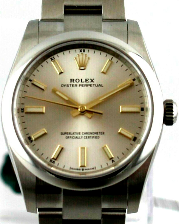 2021 Rolex Oyster Perpetual 34MM Champagne Dial Oyster Bracelet (124200)