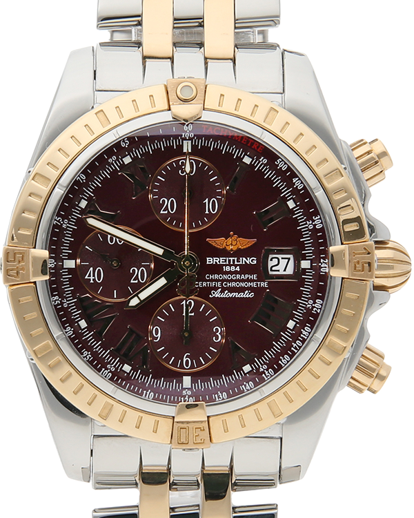 Breitling Chronomat Evolution 44MM Red Dial Rose Two-Tone Bracelet (C13356)