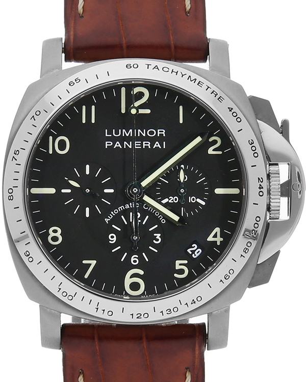 Panerai Luminor Chrono 40MM Black Dial Leather Strap (PAM00074)