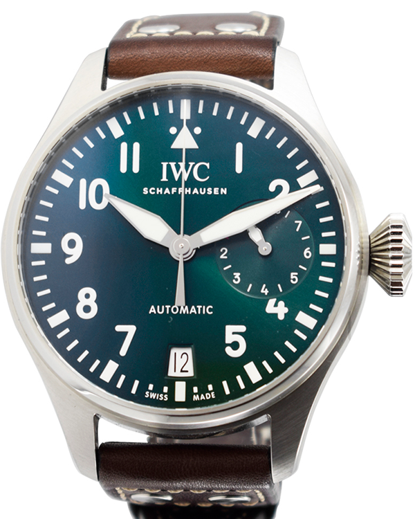 IWC Schaffhausen Big Pilot 46.2MM Green Dial Leather Strap (IW501015)