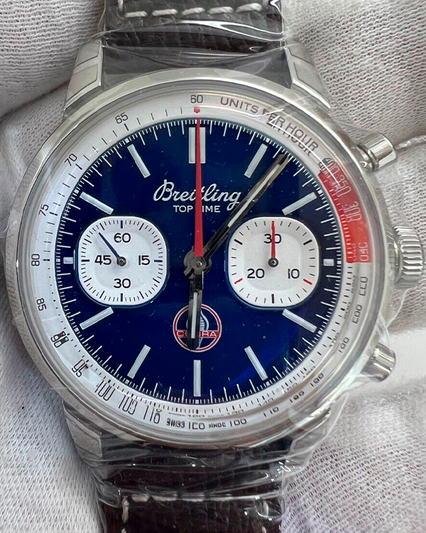 Breitling Top Time Shelby "Cobra" 41MM Blue Dial Leather Strap (AB01763A1C1X1)