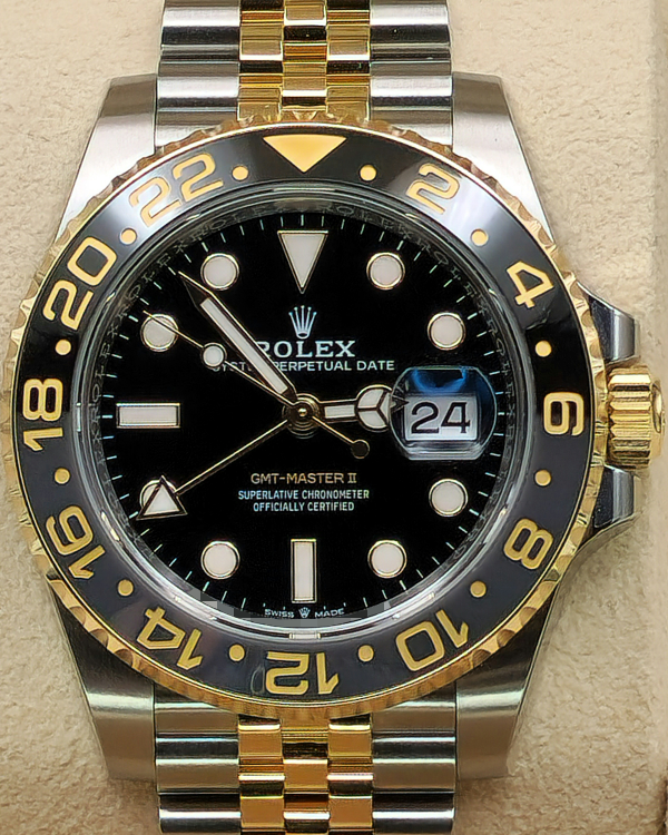 2023 Rolex GMT-Master II 40MM Black Dial Two-Tone Jubilee Bracelet (126713GRNR)