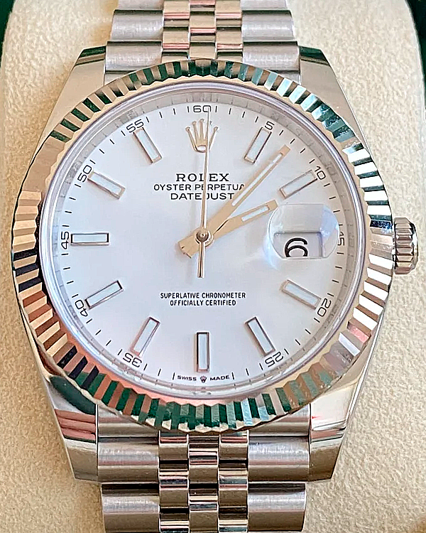 2021 Rolex Datejust 41MM White Dial Jubillee Steel Bracelet (126334)