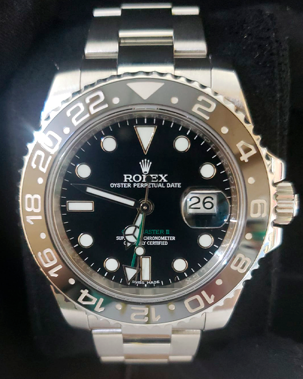 Rolex GMT-Master II 40MM Black Dial Steel Bracelet (116710LN)