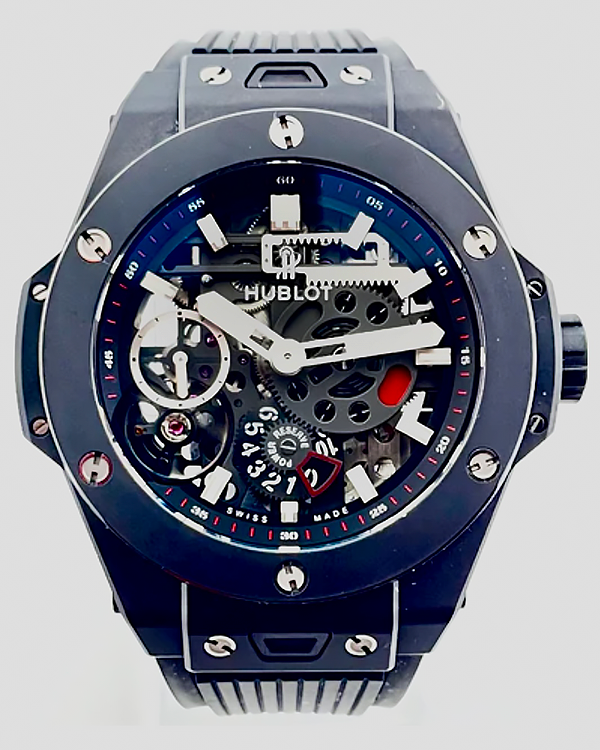 2022 Hublot Big Bang Meca-10 Black Magic 45MM Skeleton Dial Rubber Strap (414.CI.1123.RX)