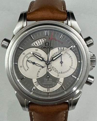 2006 Omega De Ville Co-Axial Rattrapante Chronograph 41MM Grey Dial Leather Strap (4848.40.31)