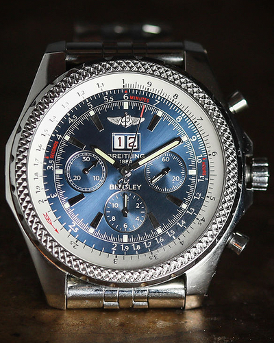 2006 Breitling Bentley 6.75 48MM Blue Dial Steel Bracelet (A44362)