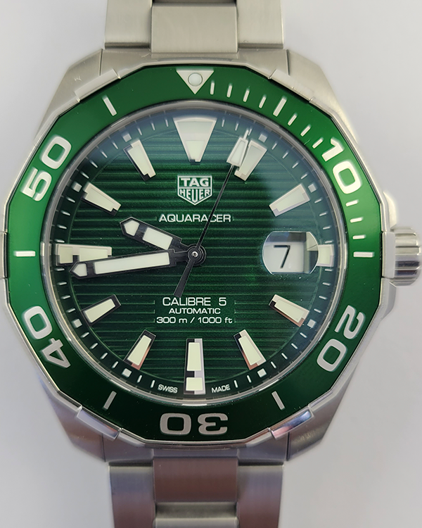 2021 TAG Heuer Aquaracer 43MM Green Dial Steel Bracelet (WAY201S.BA0927)