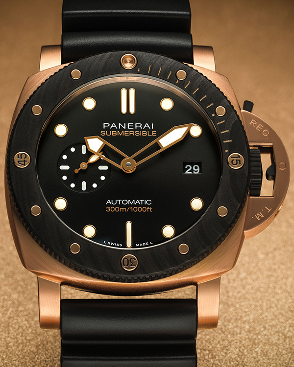 2022 Panerai Submersible QuarantaQuattro 44MM Black Dial Rubber Bracelet (PAM01070)