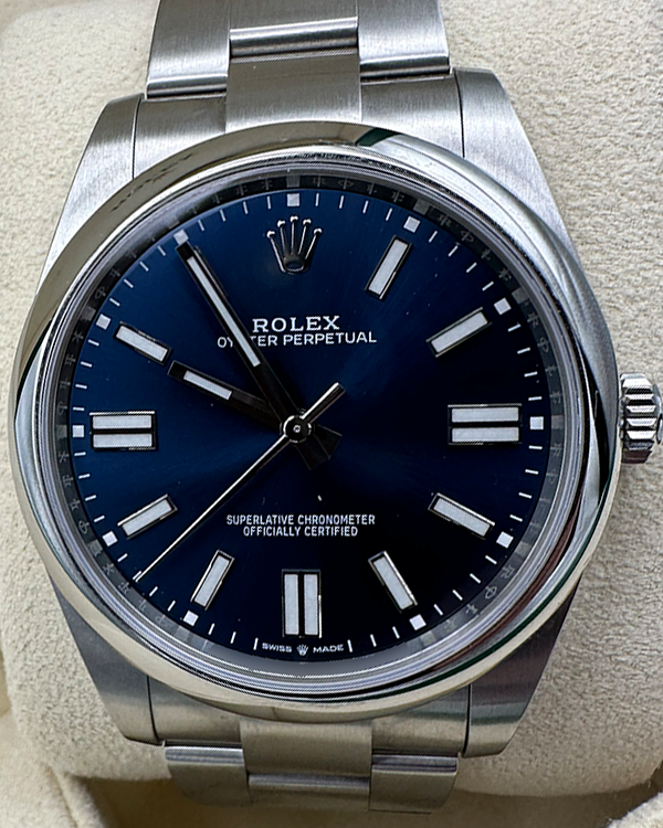 2023 Rolex Oyster Perpetual 41MM Blue Dial Oyster Bracelet (124300)