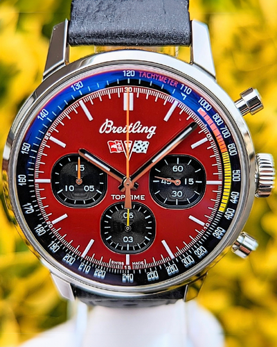 2022 Breitling Top Time Chevrolet Corvette 42MM Red Dial Leather Strap (A25310)