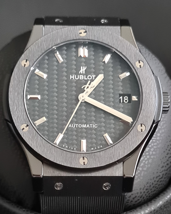 2017 Hublot Classic Fusion Black Magic 45MM Black Dial Rubber Strap (511.CM.1771.RX)