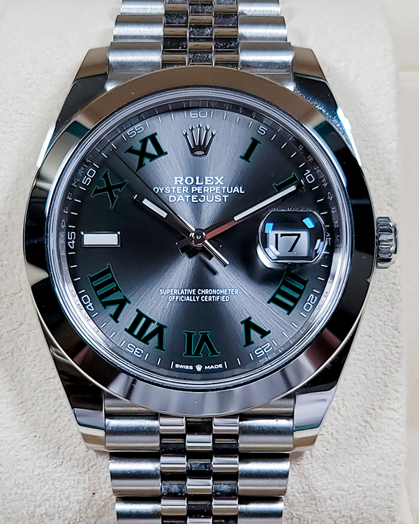 2022 Rolex Datejust "Wimbledon" 41MM Slate Dial Jubilee Bracelet (126300)