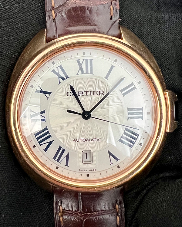 Cartier Clé de Cartier 40MM Silver Dial Leather Strap (WGCL0004)