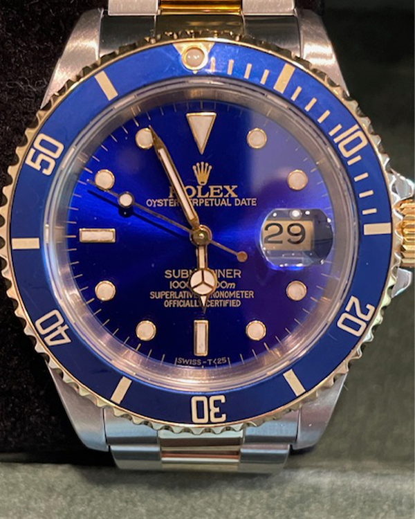 1991 (N Serial) Rolex Submariner Date "Bluesy" 40MM Blue Dial Two-Tone Oyster Bracelet (16613LB)